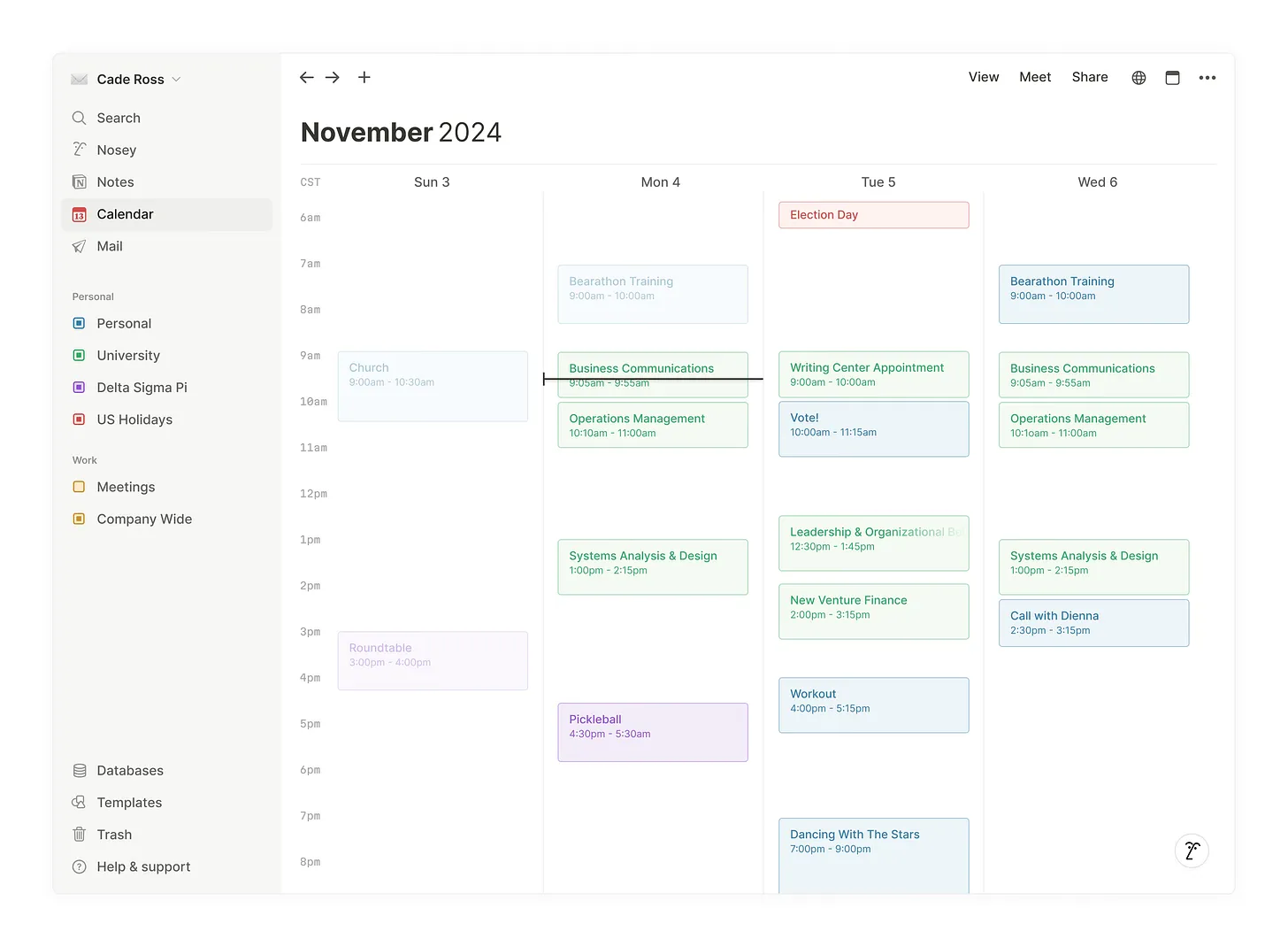 Notion Calendar main interface showing redesigned sidebar and calendar view